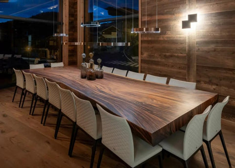 Helix Live Edge Wooden Dining Table Kitchen Table Console Table Living Room Table Coffee Table Bar Counter Table End/Side Table Home Décor Centre Table Patio Table - resinhomefurniture