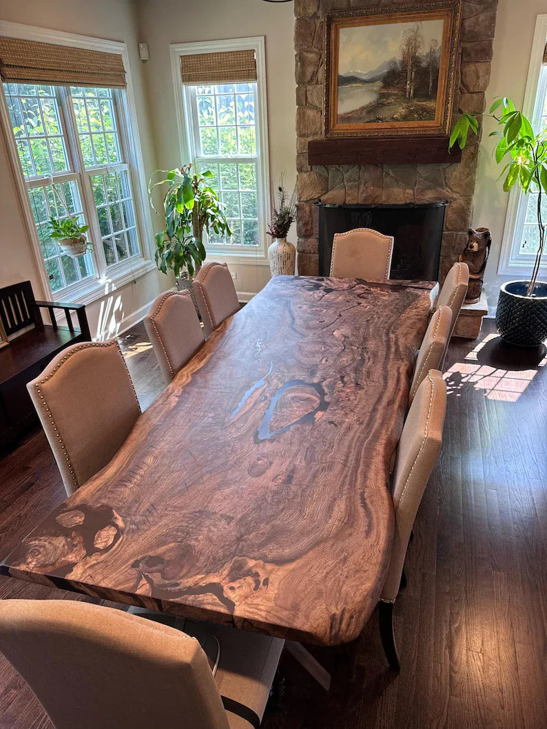 Premium Live Edge Black Epoxy River Round Dining Table Coffee Table Console Table Side Table Living Room Table Center Table Study Table Patio Table Home Décor