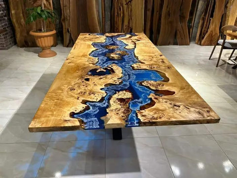 indoor - blue - island - ocean - look - epoxy - resin - dining - table - coffee - table - end - table - wooden - table - living - room - table - bar - counter - home - decor - patio - table - resinhomefurniture