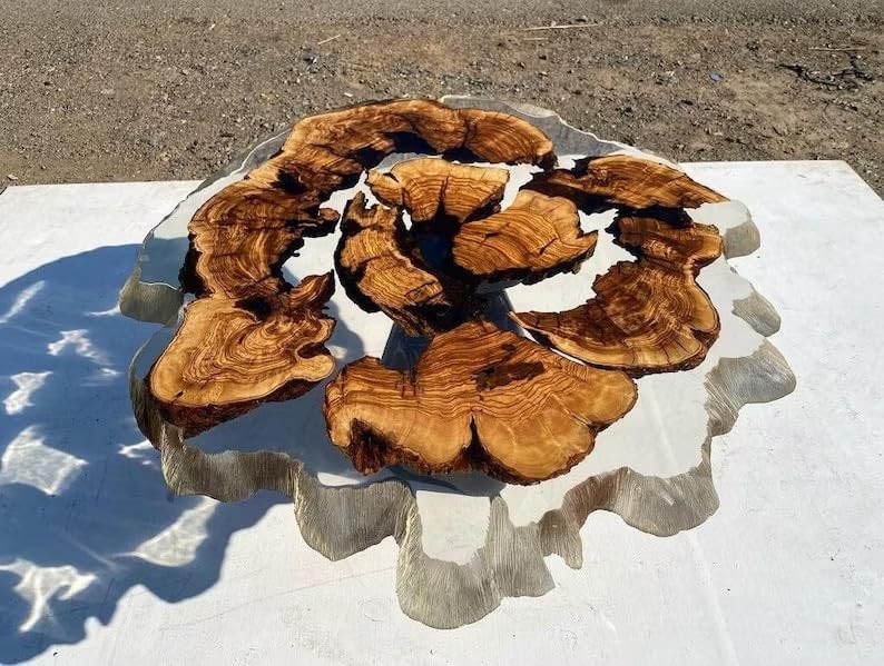 large - indoor - clear - round - wooden - live - edge - coffee - table - resin - table - living - room - table - for - 2 - 4 - 6 - 8 - transparent - table - side - end - table - walnut - table - home - decor - table - resinhomefurniture