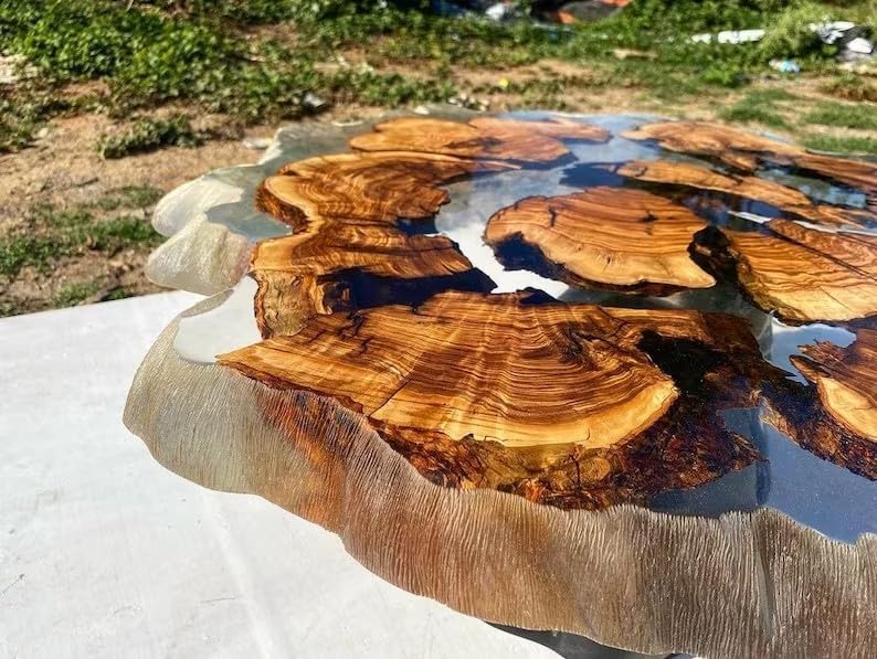 large - indoor - clear - round - wooden - live - edge - coffee - table - resin - table - living - room - table - for - 2 - 4 - 6 - 8 - transparent - table - side - end - table - walnut - table - home - decor - table - resinhomefurniture