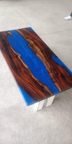 Large Indoor Dark Blue Epoxy Resin Coffee Table Living Room Table Office Table Patio Table Coastal Table Hallway Table Centre Table Side Table Home Decor - resinhomefurniture