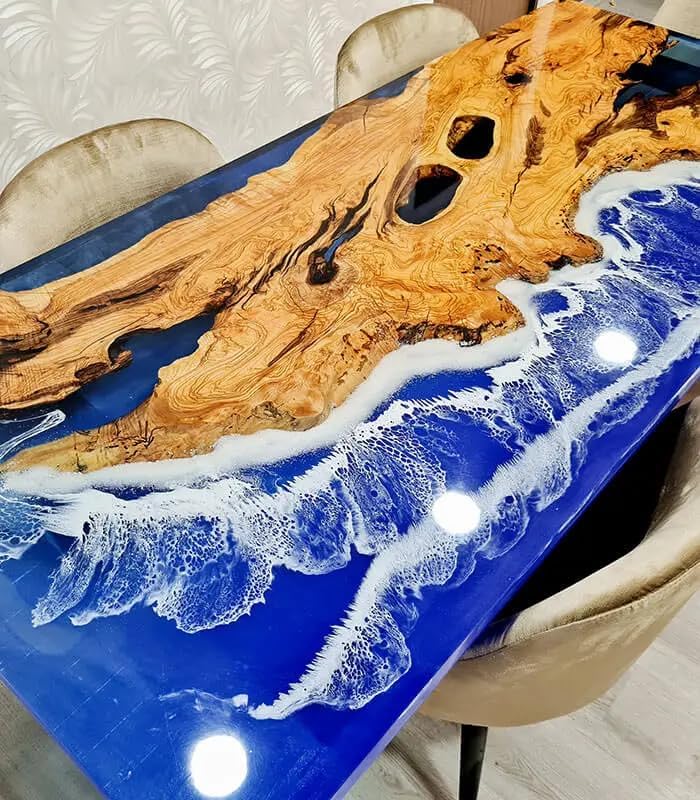 Large Indoor Ocean Look Epoxy Resin Dining Table Living Room Table Resin Table for 2, 4, 6, 8 Living Room Table Console Table Bar Counter Home Décor - resinhomefurniture