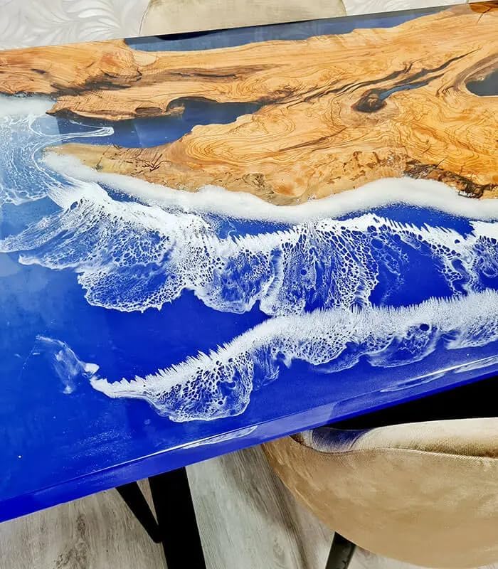 Large Indoor Ocean Look Epoxy Resin Dining Table Living Room Table Resin Table for 2, 4, 6, 8 Living Room Table Console Table Bar Counter Home Décor - resinhomefurniture