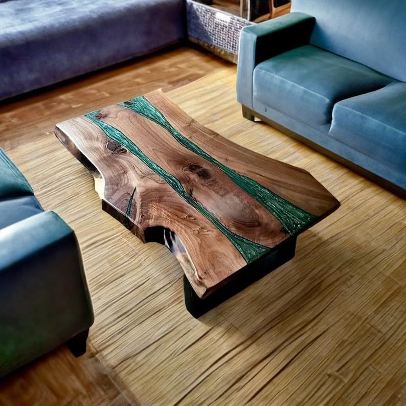 large - indoor - realistic - wooden - green - multi - river - table - epoxy - resin - dining - table - coffee - table - end - table - walnut - table - living - room - table - bar - counter - home - decor - side - table - resinhomefurniture