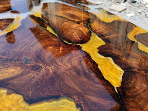 Marvelous Metallic Gold And Pearl White Epoxy Resin Dining Table Living Room Table Center Table Patio Table Coffee Table Bar Counter Table Kitchen Table Home Décor - resinhomefurniture