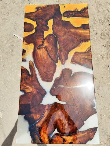 Marvelous Metallic Gold And Pearl White Epoxy Resin Dining Table Living Room Table Center Table Patio Table Coffee Table Bar Counter Table Kitchen Table Home Décor - resinhomefurniture
