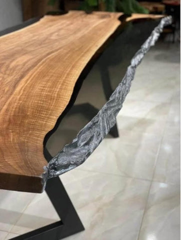 Modern Black Epoxy Resin Coffee Table Dining Table Kitchen Table Living Room Table Console Table Kitchen Table Patio Table End Table - resinhomefurniture
