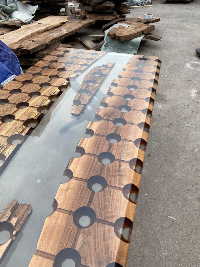 Modern Epoxy Resin Hexagon Look Dining Table Coffee Table Living Room Table Center Table Patio Table Console Table End Table Side Table Living Room Table Home Décor - resinhomefurniture