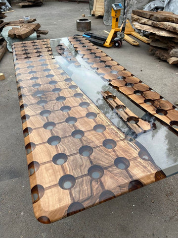 Modern Epoxy Resin Hexagon Look Dining Table Coffee Table Living Room Table Center Table Patio Table Console Table End Table Side Table Living Room Table Home Décor - resinhomefurniture