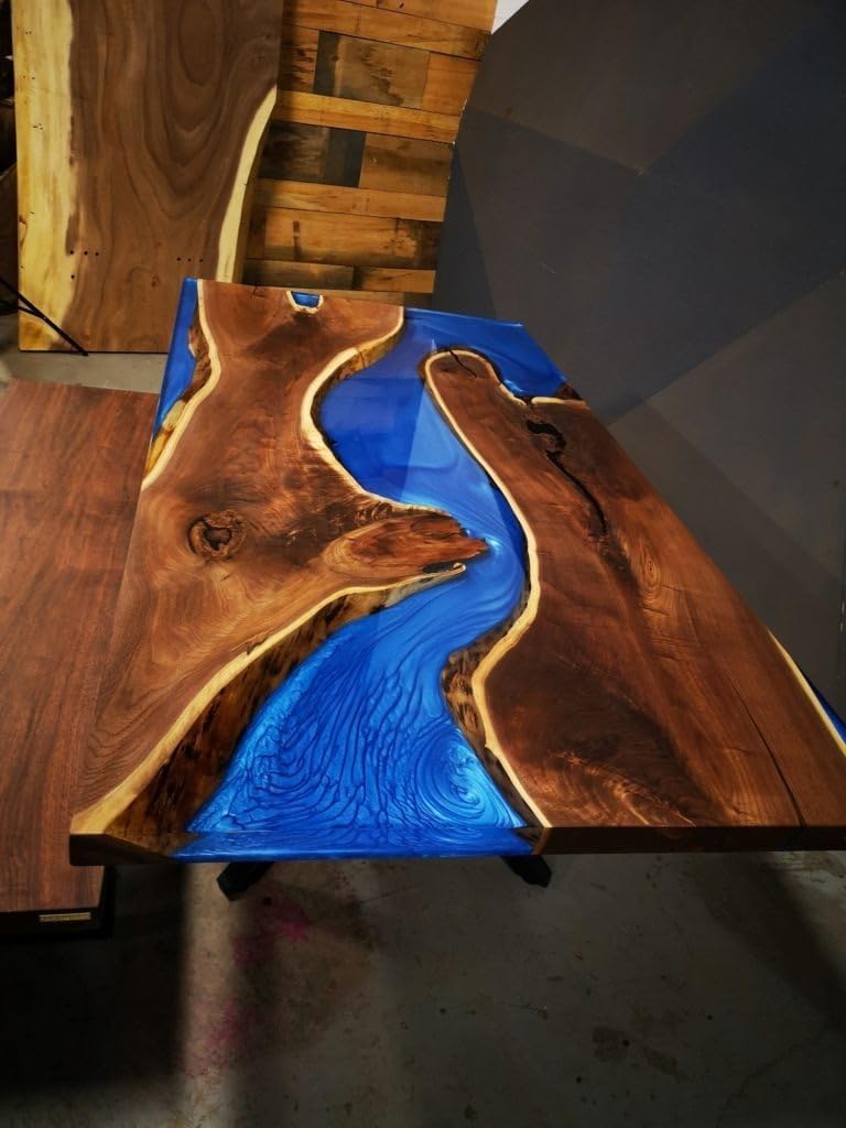 modern - matt - blue - epoxy - resin - dining - table - live - edge - coffee - table - conference - table - patio - table - kitchen - table - console - table - living - room - table - end - side - table - resinhomefurniture
