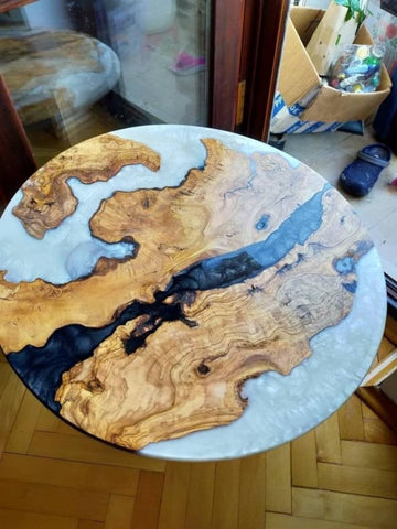 natural - wood - epoxy - coffee - table - round - table - multi - river - white - epoxy - table - living - room - table - for - 2 - 4 - 6 - 8 - dining - table - resin - bar - counter - home - decor - side - end - table - resinhomefurniture