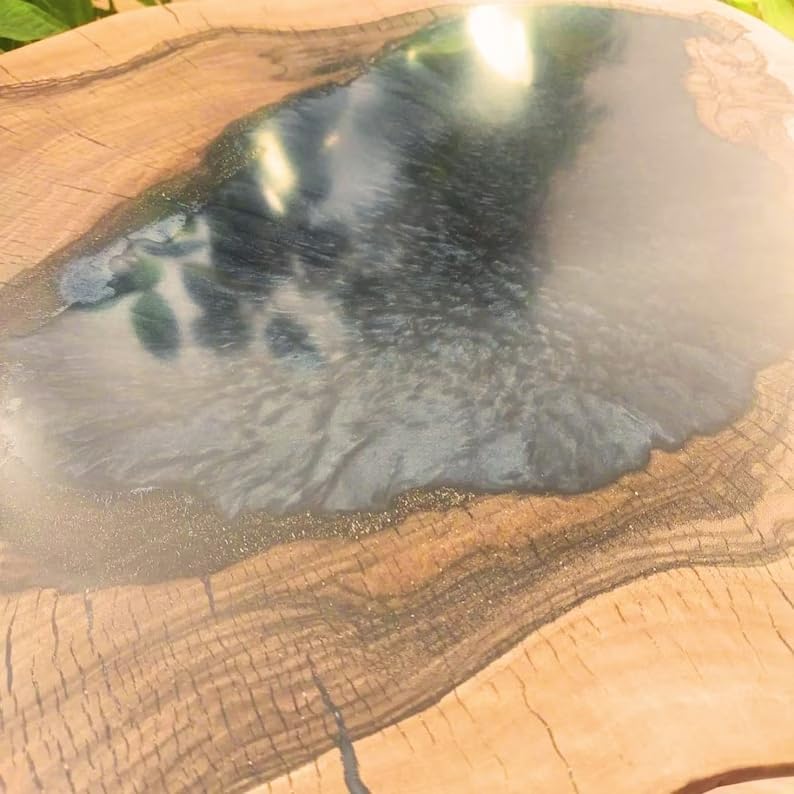 Natural Wood Resin Epoxy Beautiful Mini Lake Look Table Coastal Table Top Dining Table Coffee Table Luxury Table Unique Epoxy Table Home Décor Side/End Table - resinhomefurniture