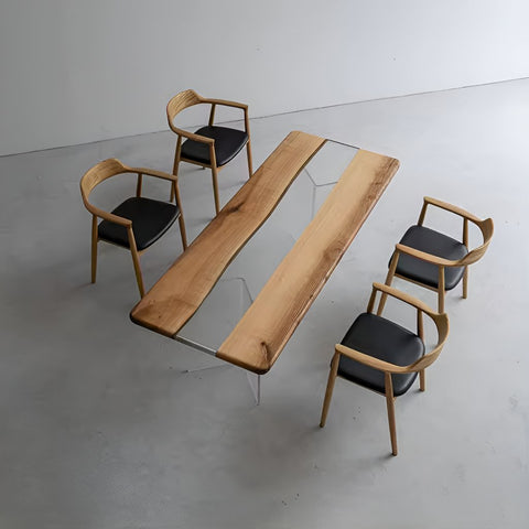 Natural Wood With Clear Resin Table Epoxy Dining Table Coffee Table End Table Bar Counter Top Living Room Table Wall Art Wooden Table - resinhomefurniture