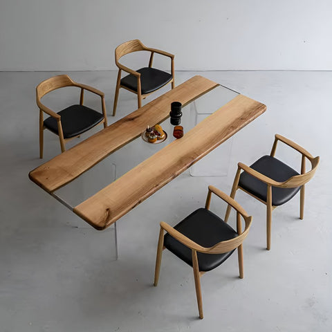 Natural Wood With Clear Resin Table Epoxy Dining Table Coffee Table End Table Bar Counter Top Living Room Table Wall Art Wooden Table - resinhomefurniture