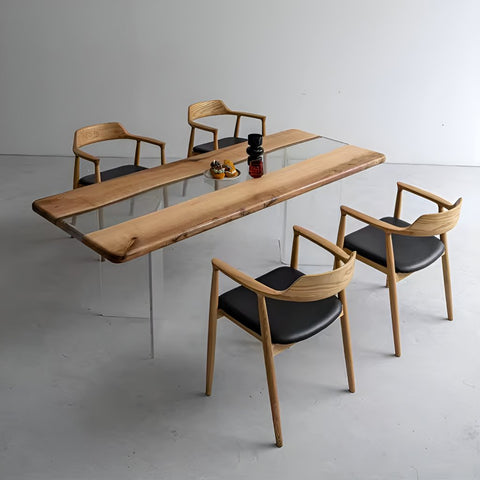Natural Wood With Clear Resin Table Epoxy Dining Table Coffee Table End Table Bar Counter Top Living Room Table Wall Art Wooden Table - resinhomefurniture