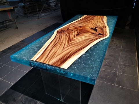 Natural Wood with Epoxy Dining Table Resin Coffee Table Living Room Table for 2, 4, 6, 8 Epoxy River Table Top Resin Table Home Decor Side/End Table Patio Table - resinhomefurniture