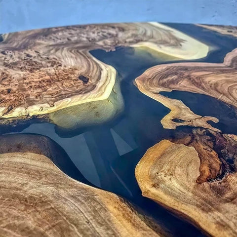 Personalised Resin Epoxy Round Bar Tops, Solid Wood Table, Resin countertop, Epoxy River Top, Kitchen Top, Home décor Table. - resinhomefurniture