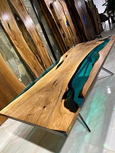 Personalized Large EPOXY Table, Resin Dining Table for 2, 4, 6, 8 River Dining Table Top, Wood Epoxy Coffee Table Top, - resinhomefurniture