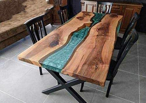 Personalized LARGE EPOXY TABLE, Resin Dining Table For 2 , 4 , 6, 8 River Dining Table Top, Wood Epoxy Coffee Table Top, Living Room Table - resinhomefurniture