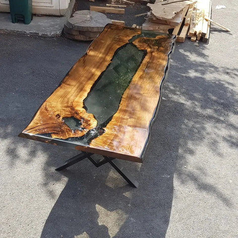 Personalized LARGE EPOXY TABLE, Resin Dining Table For 2 , 4 , 6, 8 River Dining Table Top, Wood Epoxy Coffee Table Top, Living Room Table - resinhomefurniture