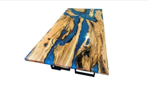 Personalized LARGE EPOXY TABLE, Resin Dining Table For 2 , 4 , 6, 8 River Dining Table Top, Wood Epoxy Coffee Table Top, Living Room Table - resinhomefurniture