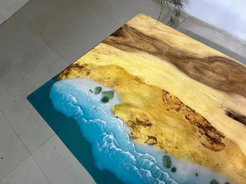 Personalized LARGE EPOXY TABLE, Resin Dining Table For 2 , 4 , 6, 8 River Dining Table Top, Wood Epoxy Coffee Table Top, Living Room Table - resinhomefurniture