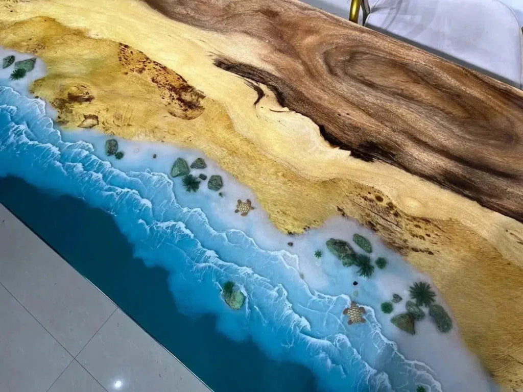 Personalized LARGE EPOXY TABLE, Resin Dining Table For 2 , 4 , 6, 8 River Dining Table Top, Wood Epoxy Coffee Table Top, Living Room Table - resinhomefurniture