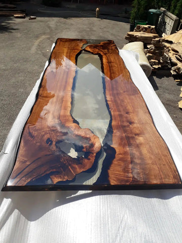 Personalized LARGE EPOXY TABLE, Resin Dining Table For 2 , 4 , 6, 8 River Dining Table Top, Wood Epoxy Coffee Table Top, Living Room Table - resinhomefurniture