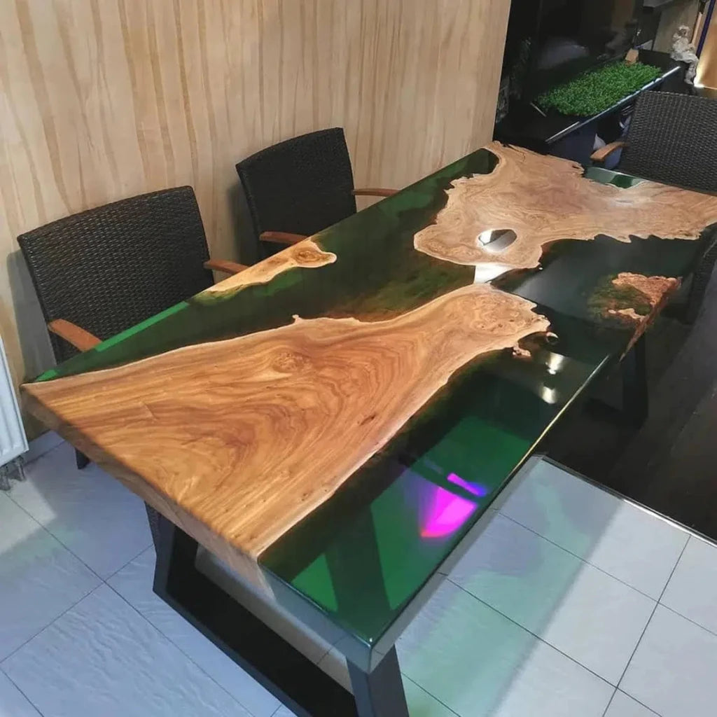 Personalized LARGE EPOXY TABLE, Resin Dining Table For 2 , 4 , 6, 8 River Dining Table Top, Wood Epoxy Coffee Table Top, Living Room Table - resinhomefurniture