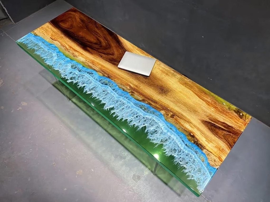 Personalized LARGE EPOXY TABLE, Resin Dining Table For 2 , 4 , 6, 8 River Dining Table Top, Wood Epoxy Coffee Table Top, Living Room Table - resinhomefurniture