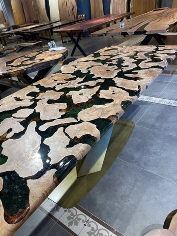 Personalized Large EPOXY Table, Resin Dining Table for 2, 4, 6, 8 River Dining Table Top, Wood Epoxy Coffee Table Top, Living Room Table - resinhomefurniture
