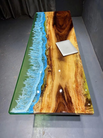 Personalized LARGE EPOXY TABLE, Resin Dining Table For 2 , 4 , 6, 8 River Dining Table Top, Wood Epoxy Coffee Table Top, Living Room Table - resinhomefurniture
