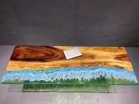 Personalized LARGE EPOXY TABLE, Resin Dining Table For 2 , 4 , 6, 8 River Dining Table Top, Wood Epoxy Coffee Table Top, Living Room Table - resinhomefurniture