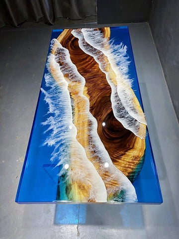 Personalized LARGE EPOXY TABLE, Resin Dining Table For 2 , 4 , 6, 8 River Dining Table Top, Wood Epoxy Coffee Table Top, Living Room Table - resinhomefurniture