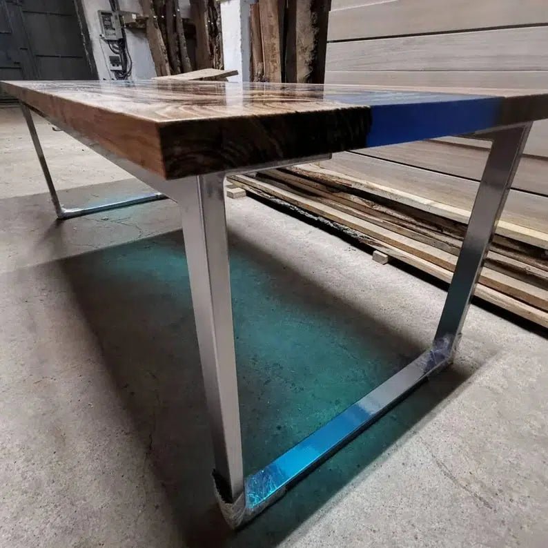 Personalized LARGE EPOXY TABLE, Resin Dining Table For 2 , 4 , 6, 8 River Dining Table Top, Wood Epoxy Coffee Table Top, Living Room Table - resinhomefurniture