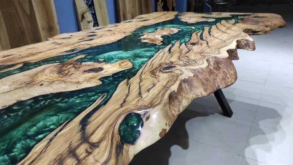 Personalized LARGE EPOXY TABLE, Resin Dining Table For 2 , 4 , 6, 8 River Dining Table Top, Wood Epoxy Coffee Table Top, Living Room Table - resinhomefurniture