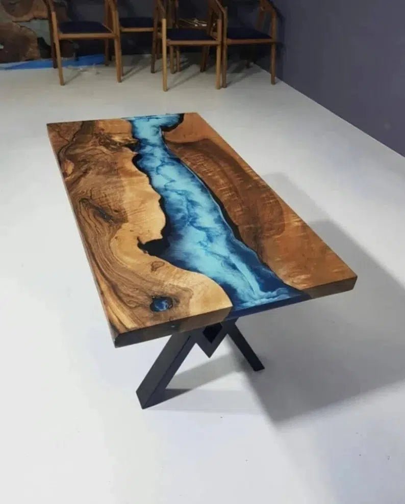 Personalized LARGE EPOXY TABLE, Resin Dining Table For 2 , 4 , 6, 8 River Dining Table Top, Wood Epoxy Coffee Table Top, Living Room Table - resinhomefurniture