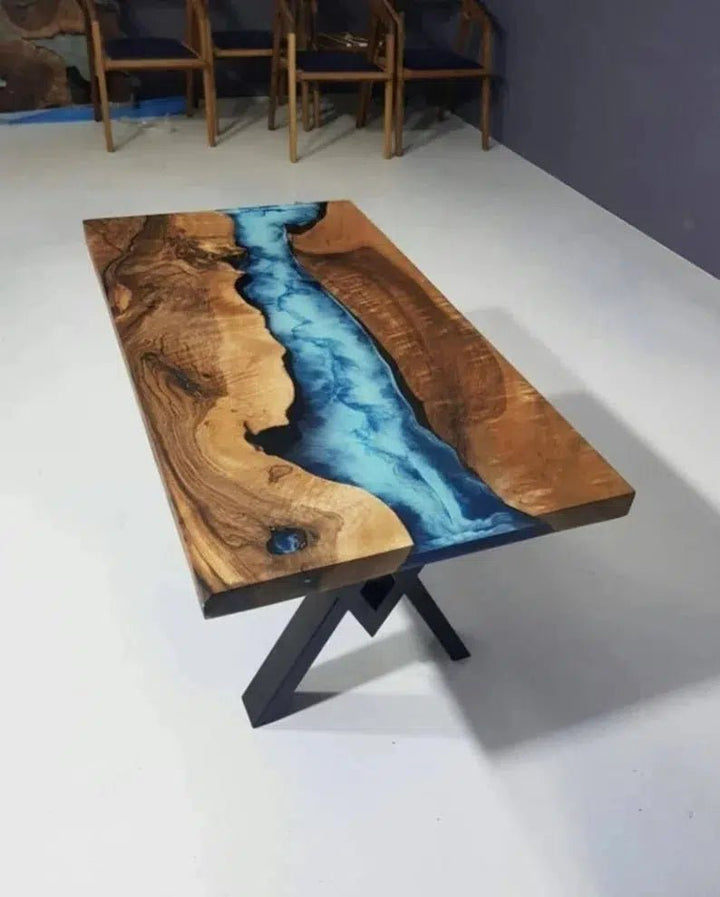 Personalized LARGE EPOXY TABLE, Resin Dining Table For 2 , 4 , 6, 8 River Dining Table Top, Wood Epoxy Coffee Table Top, Living Room Table - resinhomefurniture