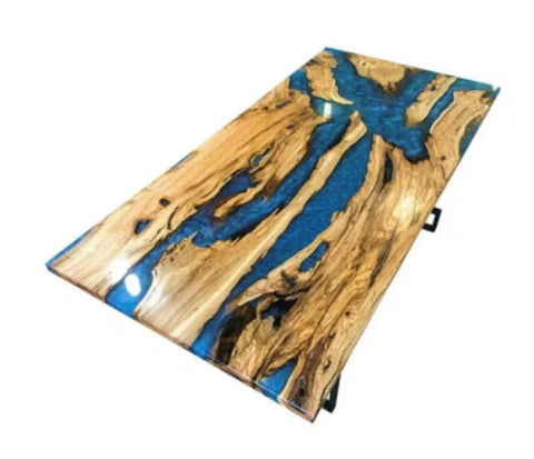 Personalized LARGE EPOXY TABLE, Resin Dining Table For 2 , 4 , 6, 8 River Dining Table Top, Wood Epoxy Coffee Table Top, Living Room Table - resinhomefurniture