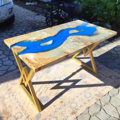Personalized LARGE EPOXY TABLE, Resin Dining Table For 2 , 4 , 6, 8 River Dining Table Top, Wood Epoxy Coffee Table Top, Living Room Table - resinhomefurniture