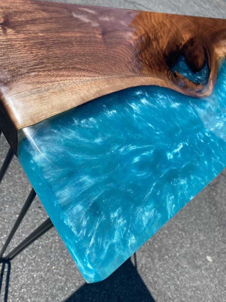 Personalized LARGE EPOXY TABLE, Resin Dining Table For 2 , 4 , 6, 8 River Dining Table Top, Wood Epoxy Coffee Table Top, Living Room Table - resinhomefurniture
