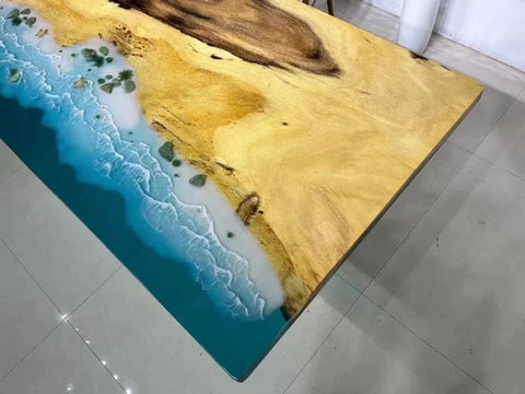 Personalized LARGE EPOXY TABLE, Resin Dining Table For 2 , 4 , 6, 8 River Dining Table Top, Wood Epoxy Coffee Table Top, Living Room Table - resinhomefurniture