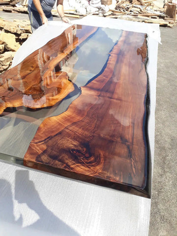 Personalized LARGE EPOXY TABLE, Resin Dining Table For 2 , 4 , 6, 8 River Dining Table Top, Wood Epoxy Coffee Table Top, Living Room Table - resinhomefurniture
