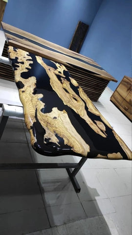 Personalized Large EPOXY Table, Resin Dining Table for 2, 4, 6, 8 River Dining Table, Wood Epoxy Coffee Table Top, Living Room Table - resinhomefurniture