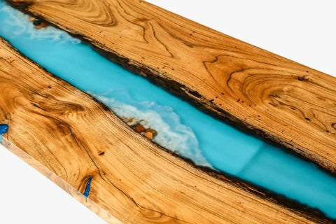 Personalized Large EPOXY Table, Resin Dining Table, River Dining Table Top, Wood Epoxy Coffee Table Top, Living Room Table (48x24 Inches) - resinhomefurniture