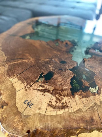 Personalized Natural Wood Epoxy Resin Round Coffee Table Living Room Table Side Table Kitchen Table Center Table End/Side Table Patio Table Home Décor Wooden Table - resinhomefurniture
