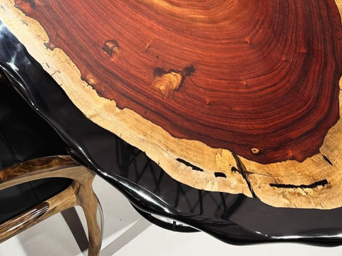 Premium Live Edge Black Epoxy River Round Dining Table Coffee Table Console Table Side Table Living Room Table Center Table Study Table Patio Table Home Décor - resinhomefurniture