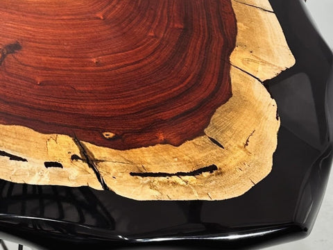Premium Live Edge Black Epoxy River Round Dining Table Coffee Table Console Table Side Table Living Room Table Center Table Study Table Patio Table Home Décor - resinhomefurniture