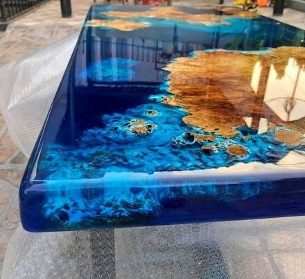 River Table Epoxy Dining Table Resin Coffee Table for 2, 4, 6, 8 Blue Ocean Table Living Room Table Epoxy Table Top Wall Art Home D?cor - resinhomefurniture